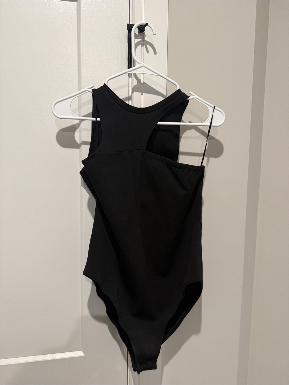 Zara Black Asymmetric-Strap Bodysuit